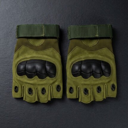 Half Finger Tactical Military Gloves with Hard Knuckle Protection | Outdoor Combat & Motorcycle Gloves