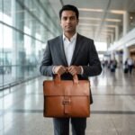 The Dravox Leather Meridian Magnetic Laptop Briefcase - Image 2