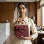 The Dravox Leather Colette Bow Hand Bag - Image 2