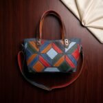 The Dravox Mosaic Denim & Sheep Leather Tote