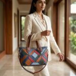 The Dravox Mosaic Denim & Sheep Leather Tote - Image 3