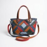The Dravox Mosaic Denim & Sheep Leather Tote - Image 2