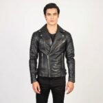 Dravox Armand Black Leather Biker Jacket - Image 2