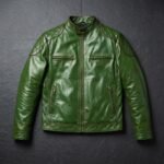 Dravox Green Leather Biker Jacket - Image 3